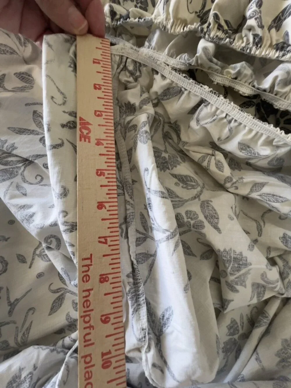 Collier Campbell KING Fitted Sheet 100% Combed Cotton Stencil Flower Made in USA